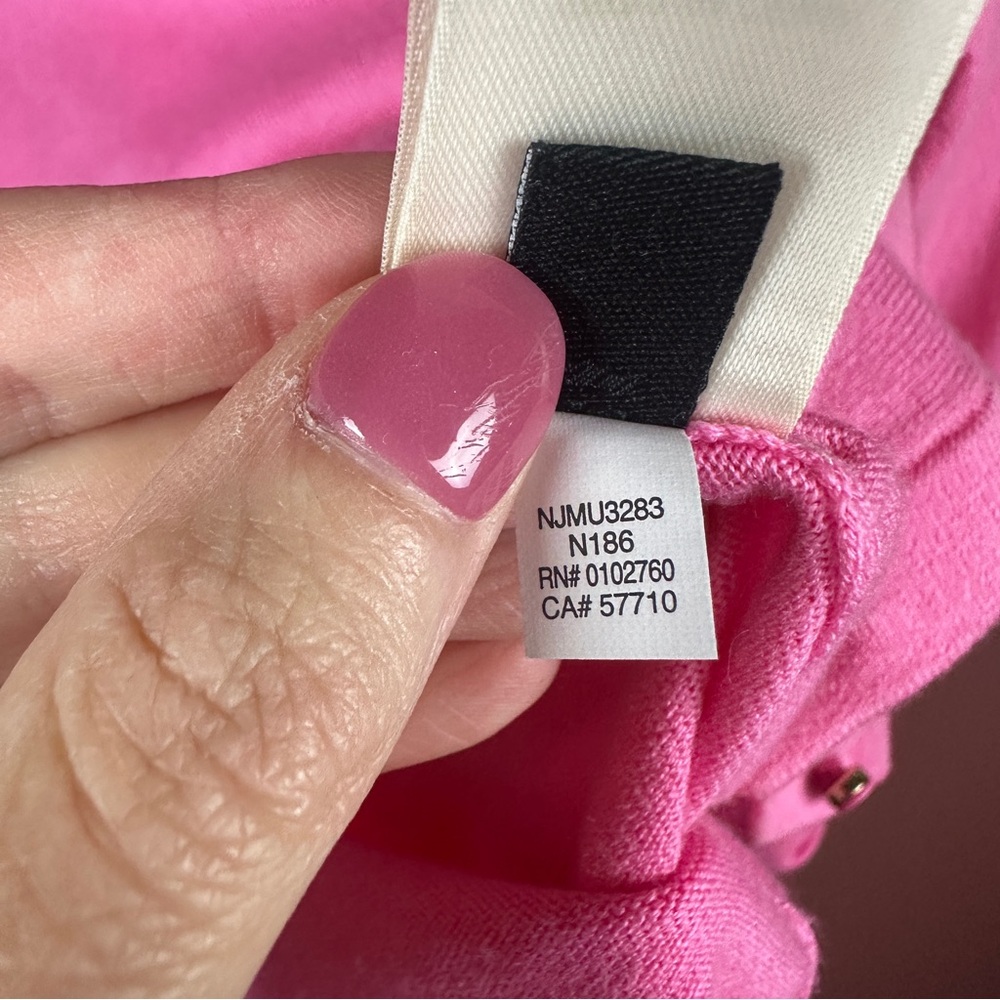 Kate Spade hot pink light weight cardigan bow on cuffs size small - Picture 7 of 8